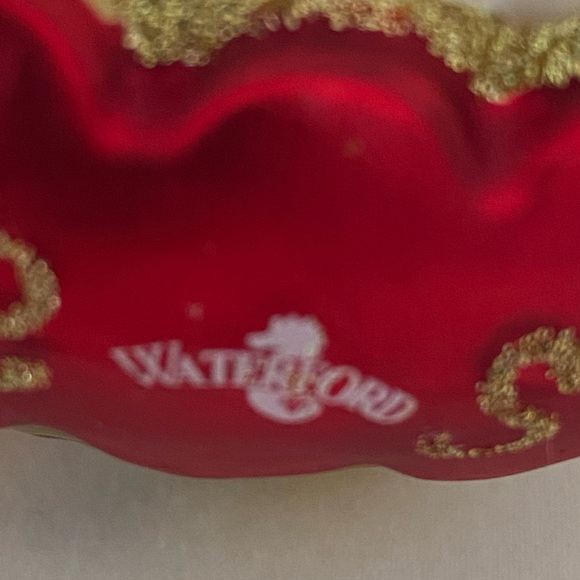 Vintage Waterford Christmas Ornament Blown Glass Two Sided Santa Claus Globe Toy - Picture 10 of 14